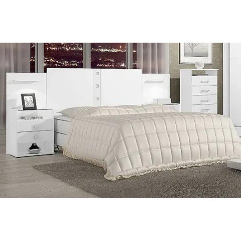 Cabeceira Casal/queen Rubi 100%mdf Branco - D Doro