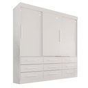 Ver imagem 3 de Guarda-Roupa Casal 3 Portas 9 Gavetas Luana Branco