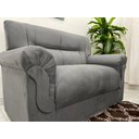 Ver imagem 2 de Conjunto de Sofá 2 X 3 Lugares Ref 5014 - Cinza Suede