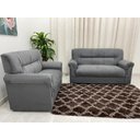 Ver imagem 3 de Conjunto de Sofá 2 X 3 Lugares Ref 5014 - Cinza Suede