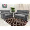 Conjunto de Sofá 2 X 3 Lugares Ref 5014 - Cinza Suede - 1