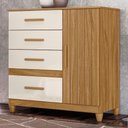 Ver imagem 2 de Cômoda Sapateira Vênus 1 Porta e 4 Gavetas Freijó Off White com Pés Moval