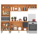 Ver imagem 5 de Armário Kit Cozinha Completa Suspensa com Armário e Balcão 9 Portas 2 Gavetas Malu Cl16 Cor