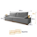 Ver imagem 3 de Sofá Living Braço Articulado Deluxe 2,50m Bouclê