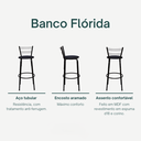 Ver imagem 3 de Kit 2 Banquetas para Balcão Bancada Cozinha Bistrô Ilhas Gourmet Bares Banco Flórida Preta