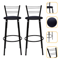 Kit 2 Banquetas para Balcão Bancada Cozinha Bistrô Ilhas Gourmet Bares Banco Flórida Preta - 1