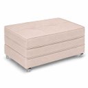 Ver imagem 1 de Puff Dobravel Cama Solteiro 90 com Rodinhas: Suede Nude
