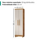 Ver imagem 3 de Armario para Lavanderia Multiuso 2 Portas 188x55 cm Isabela Cedro Areia Rudk
