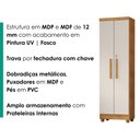 Ver imagem 5 de Armario para Lavanderia Multiuso 2 Portas 188x55 cm Isabela Cedro Areia Rudk
