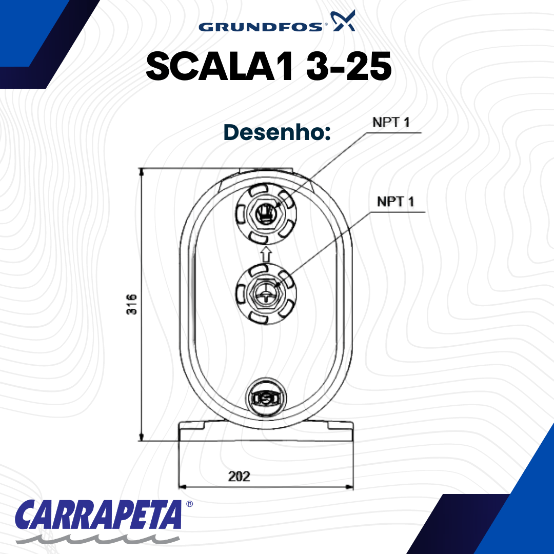 Pressurizador Scala1 5-25 115v Grundfos Scala1 5-25 | 115v - 7