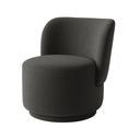 Ver imagem 1 de Poltrona Orgânica Redonda Bouclé Cinza Luxo Moderna Confortável Design P/ Sala Espera Recepção