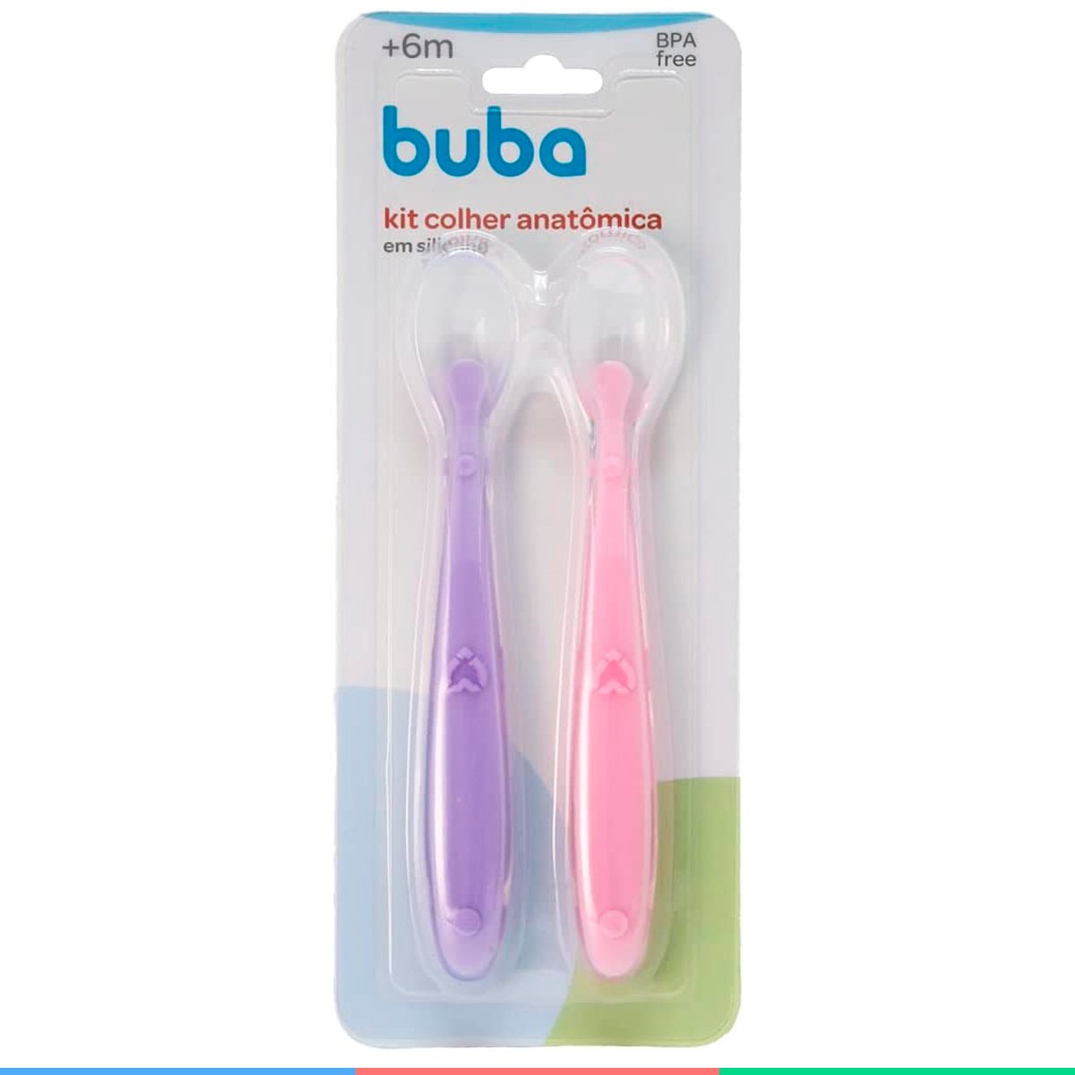 Kit Colher Infantil De Silicone Para Bebê +6 Meses Introdução Alimentar ...