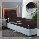 Ver imagem 4 de Roupa de Cama Solteiro 400 Fios 2 Peças Hotel Pousada Macio Acetinado:marrom