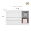 Ver imagem 2 de Cômoda Sapateira Infantil 100% MDF Eloísa 4 Gavetas 1 Porta para Quarto de Bebê Branco Phoenix Baby