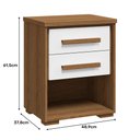 Ver imagem 5 de Mesa de Cabeceira 2 Gavetas Angra Rimo Jequitibá/branco