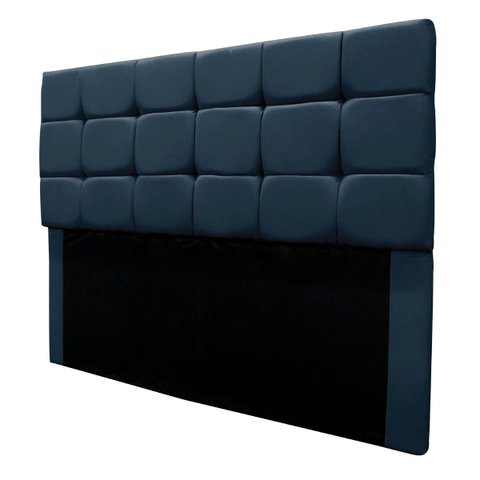 Cabeceira Cama Box Estofada King 195 Cm Bianca Suede:azul Marinho