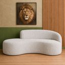 Ver imagem 7 de Sofá Curvo 230cm Braço Lado Direito Mavie Bouclé Cinza - Sallar Home