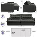 Ver imagem 2 de Sofá Sem Caixa Retrátil e Reclinável 1,95m Cama inBox Versátil Suede Velusoft Cinza