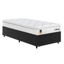 Ver imagem 1 de Cama Box Base Solteiro + Colchão Life D33 Pillow Top 88x188cm - Branco/Preto - e-Shop Casa