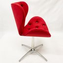 Ver imagem 4 de Kit 2 Poltronas Decorativa SWAN capitonê cor vermelho base alumínio giratória - Poltronas do Sul