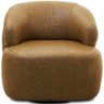 Poltrona Decorativa Orgânica Giratória para Sala Living Barolo L06 Couro Camel - Lyam Decor - 2