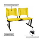Ver imagem 3 de Cadeira Longarina Plástica 02 Lugares - Cor Amarelo - Mrplast - 34209