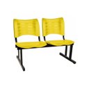 Ver imagem 2 de Cadeira Longarina Plástica 02 Lugares - Cor Amarelo - Mrplast - 34209