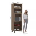 Ver imagem 2 de Torre Cozinha C/ Nicho Microondas / Forno 70 - Módulo Cozinha Aspen - Luciane 0416:vanilla / Cinza P