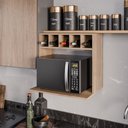 Ver imagem 1 de Suporte para Microondas com Nicho Adega para Cozinha Emma 60cm M12 - D'rossi