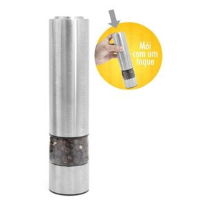Moedor Elétrico de Sal e Pimenta Aço Inox com Luz Led Pilha