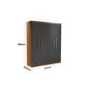 Ver imagem 4 de Guarda-Roupa Solteiro 4 Portas 2 Gavetas MDF Dinamarca