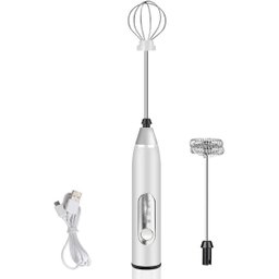 Misturador Bebidas Ovos Mini Mixer Fuê Portátil Elétrico Recarregável Q-2502 - Branco - 1