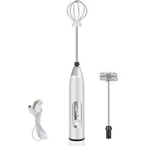 Misturador Bebidas Ovos Mini Mixer Fuê Portátil Elétrico Recarregável Q-2502 - Branco