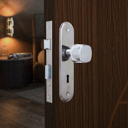 Fechadura 40mm Stilo Bola Alavanca Aço MGM Cromada - 2