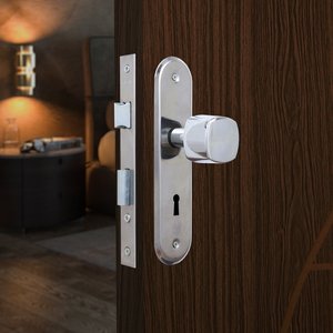 Fechadura 40mm Stilo Bola Alavanca Aço MGM Cromada