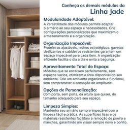 Guarda-roupa Modular 40cm 1 Porta Reflecta com Prateleiras Jade Cabecasa Madeiramadeira - 4