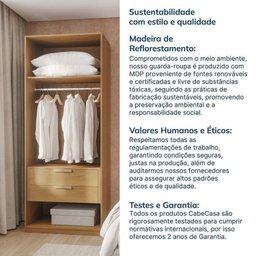 Guarda-roupa Modular 40cm 1 Porta Reflecta com Prateleiras Jade Cabecasa Madeiramadeira - 5