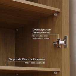 Guarda-roupa Modular 40cm 1 Porta Reflecta com Prateleiras Jade Cabecasa Madeiramadeira - 8