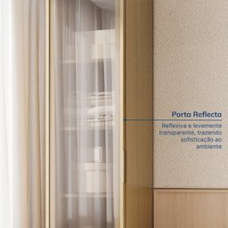 Guarda-roupa Modular 40cm 1 Porta Reflecta com Prateleiras Jade Cabecasa Madeiramadeira - 9