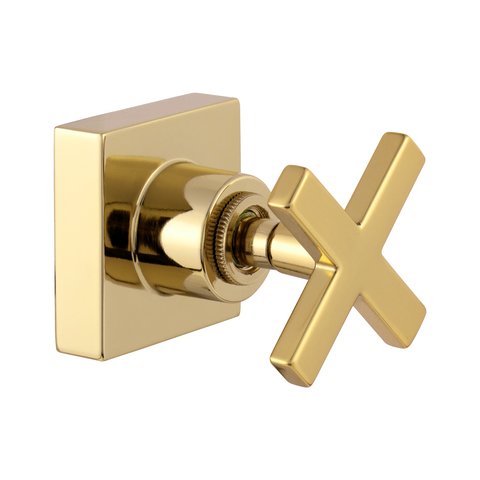 Acabamento para Registro Cruzeta Dourado Brilhante Chuveiro Banheiro Padrão Deca