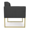 Ver imagem 6 de Kit 2 Poltronas Elisa Corino Preto Base Metálica Industrial Dourado - D'Rossi