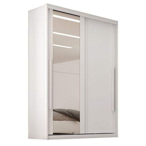 Guarda Roupas Casal 2 Portas de Correr com Espelho 100% Mdf 3 Gavetas Ravena