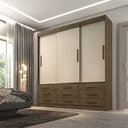 Ver imagem 1 de Guarda-Roupa Casal 3 Portas 9 Gavetas Luana Sallêto Móveis