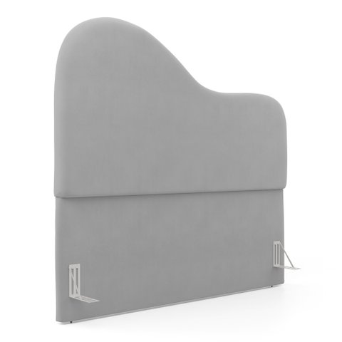 Cabeceira Orgânica Cama Box Queen Size Sea 160cm com Frame Veludo Cinza Claro - Desk Design