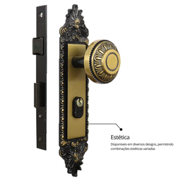 Fechadura Interna Espelho Aço 40mm MGM Colonial - 6