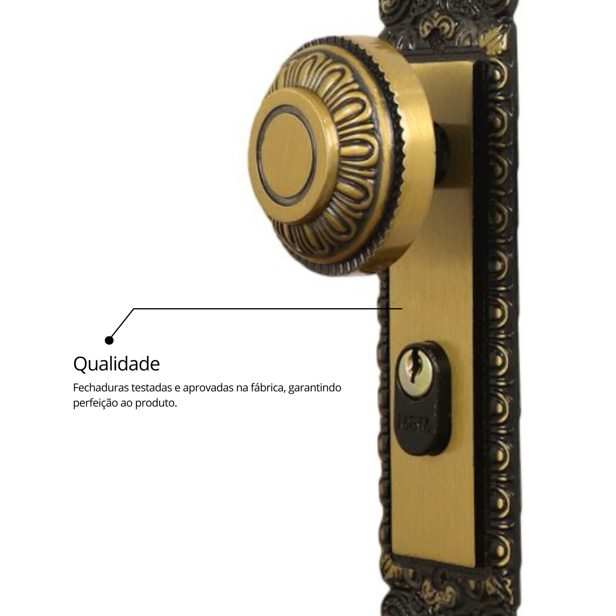 Fechadura Interna Espelho Aço 40mm MGM Colonial - 9