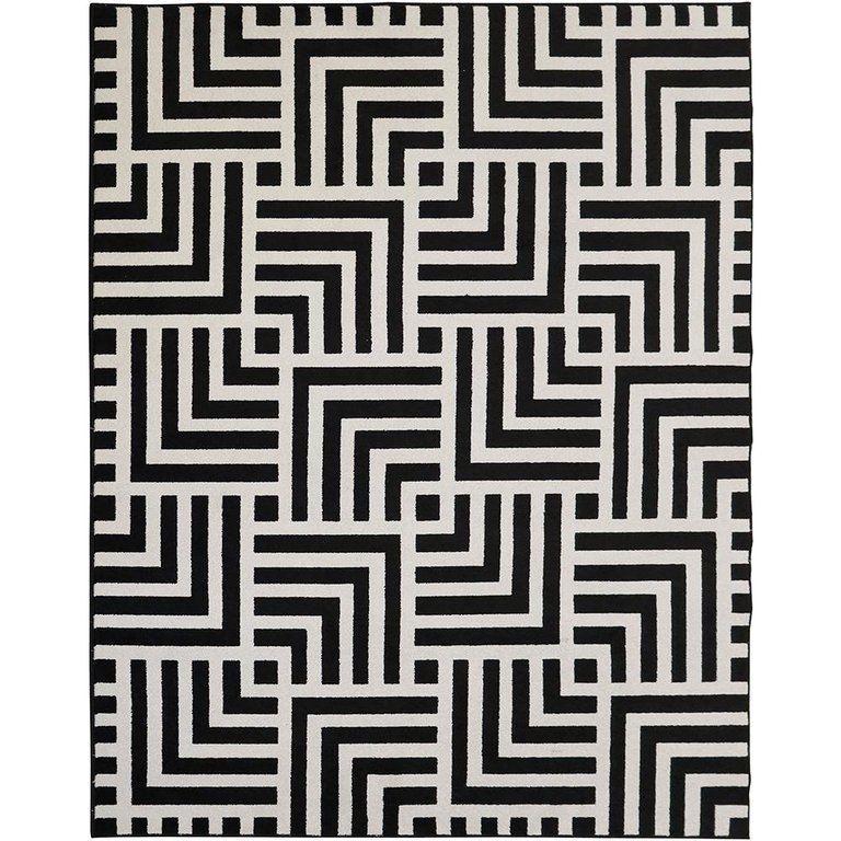 Tapete para Sala Black White Geometric 1,50x2,00 São Carlos Tapete para Sala Black White Geometric 1,50x2,00 São Carlos