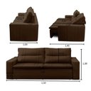 Ver imagem 3 de Sofá Retrátil e Reclinável 2 Lugares com Molas 1,50m Elisa Suede Rover & Beato