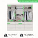 Ver imagem 6 de Guarda-Roupa Casal 3 Portas 9 Gavetas com Espelho Luana Branco