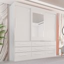 Ver imagem 2 de Guarda-Roupa Casal 3 Portas 9 Gavetas com Espelho Luana